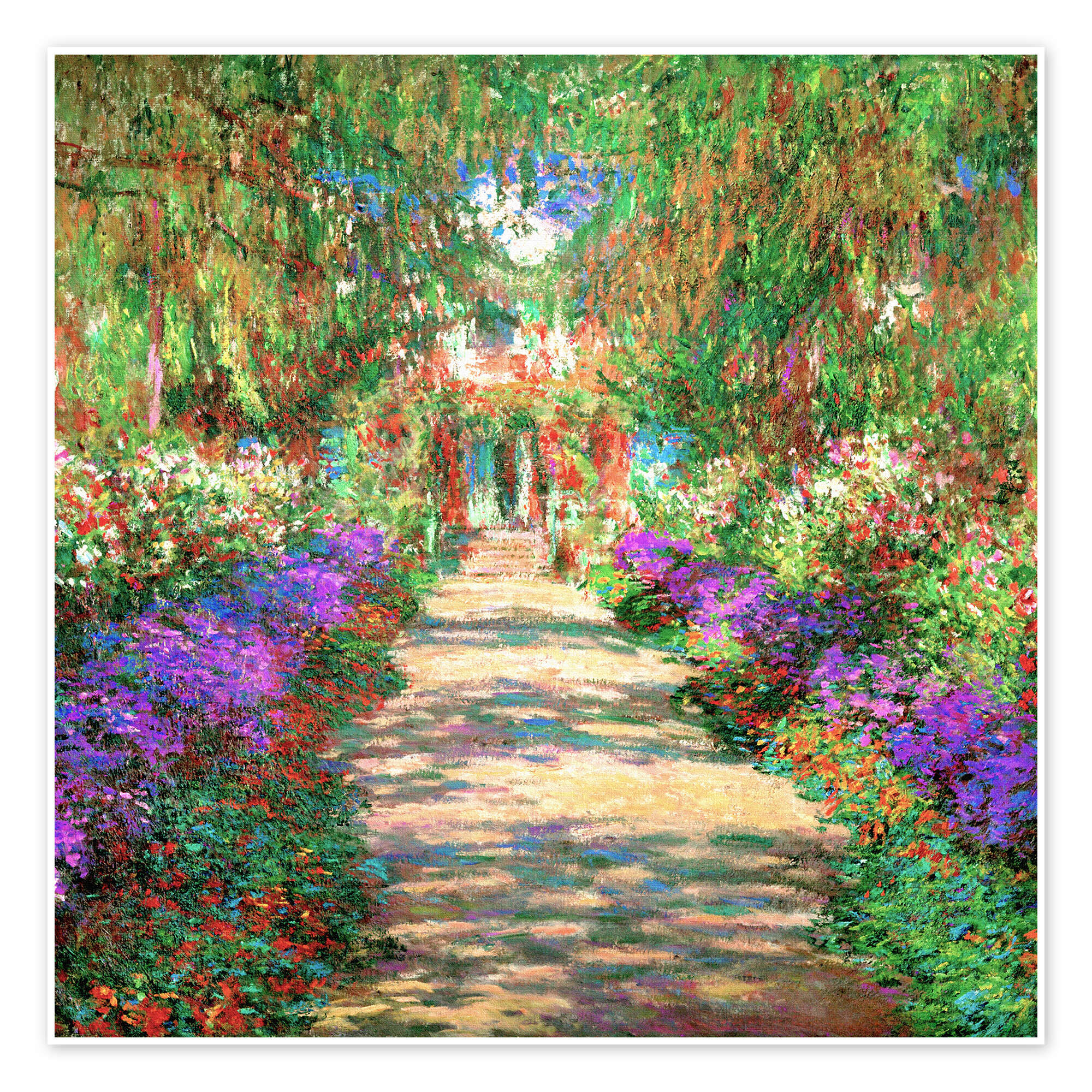 Garden Path Painting of a colorful garden path in the style of Monet