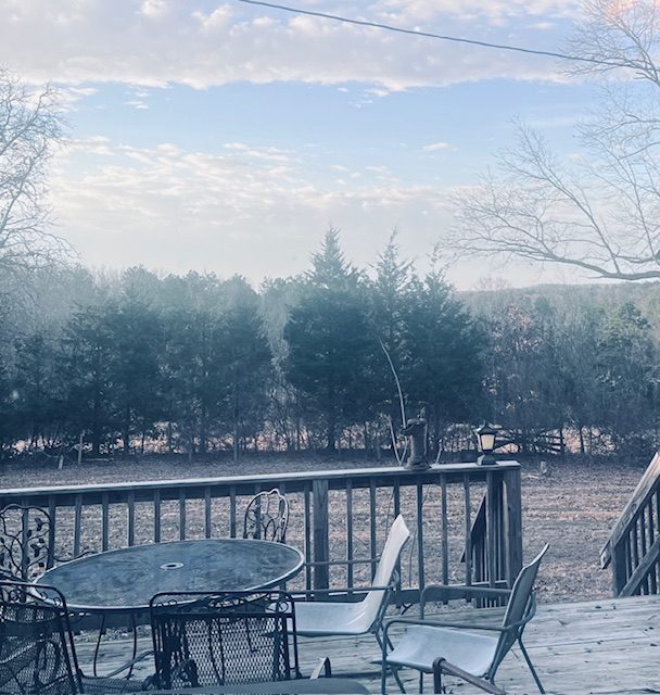 Winter Frost Retreat Deck Missouri Frost-covered deck furniture on a peaceful winter morning at the Missouri retreat.